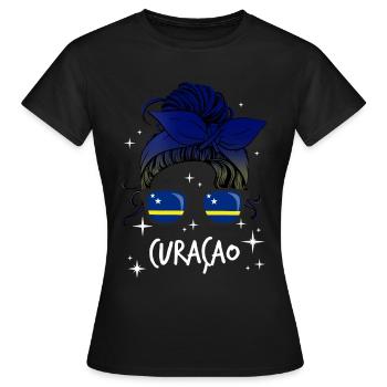Curaçao - Frauen T-Shirt - Schwarz - Vorne - AI Model Female 172 dark (172cm)