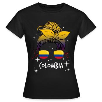 Kolumbien - Frauen T-Shirt - Schwarz - Vorne - AI Model Female 172 dark (172cm)