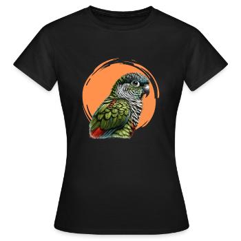 Green Cheeked Conure Art - Women's T-Shirt - black - Front - AI Model Female 172 dark (172cm)