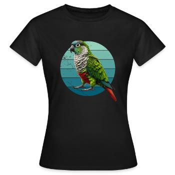 Green Cheeked Conure Illustration Conure Parrot - Women's T-Shirt - black - Front - AI Model Female 172 dark (172cm)
