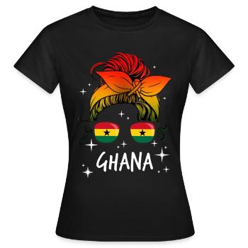 Ghana - T-shirt Femme - noir - Devant - AI Model Female 172 dark (172cm)