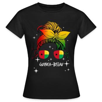Guinée-Bissau - T-shirt Femme - noir - Devant - AI Model Female 172 dark (172cm)