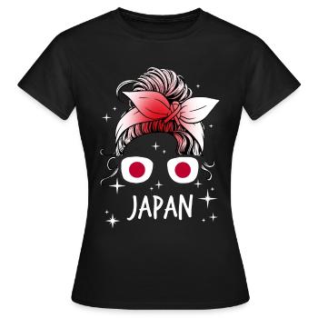 Japon - T-shirt Femme - noir - Devant - AI Model Female 172 dark (172cm)