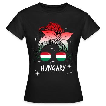 Hongrie - T-shirt Femme - noir - Devant - AI Model Female 172 dark (172cm)