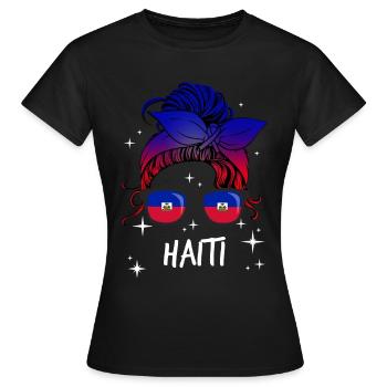 Haïti - T-shirt Femme - noir - Devant - AI Model Female 172 dark (172cm)