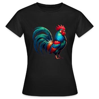 Belle image de coq - T-shirt Femme - noir - Devant - AI Model Female 172 dark (172cm)