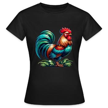 Belle image de coq - T-shirt Femme - noir - Devant - AI Model Female 172 dark (172cm)