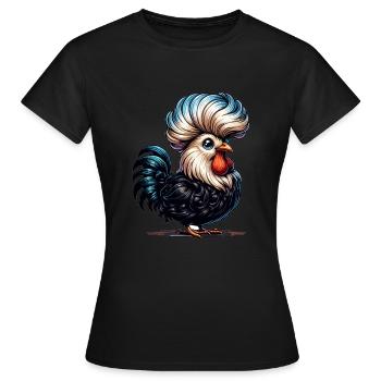 Polnisches Schopfhuhn Polnisches Huhn - Frauen T-Shirt - Schwarz - Vorne - AI Model Female 172 dark (172cm)
