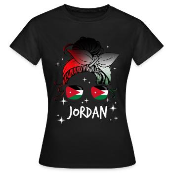 Jordanien - Frauen T-Shirt - Schwarz - Vorne - AI Model Female 172 dark (172cm)