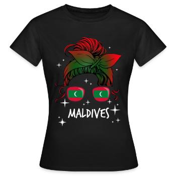Malediven - Frauen T-Shirt - Schwarz - Vorne - AI Model Female 172 dark (172cm)