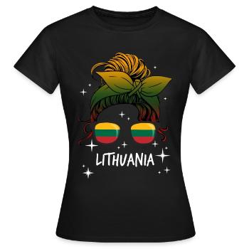 Lituanie - T-shirt Femme - noir - Devant - AI Model Female 172 dark (172cm)