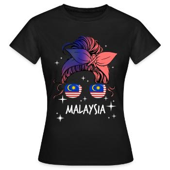 Malaisie - T-shirt Femme - noir - Devant - AI Model Female 172 dark (172cm)
