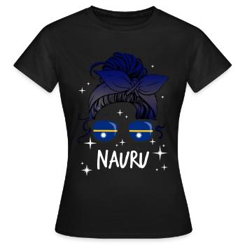 Nauru - Frauen T-Shirt - Schwarz - Vorne - AI Model Female 172 dark (172cm)