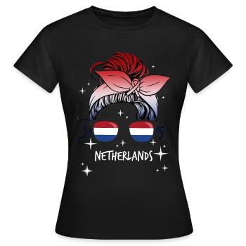 Netherlands - Women's T-Shirt - black - Front - AI Model Female 172 dark (172cm)