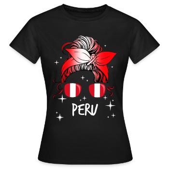 Peru - Frauen T-Shirt - Schwarz - Vorne - AI Model Female 172 dark (172cm)