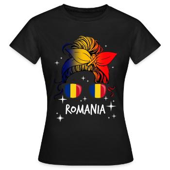 Roumanie - T-shirt Femme - noir - Devant - AI Model Female 172 dark (172cm)