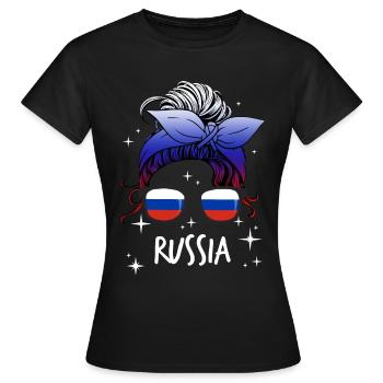 Russia - Women's T-Shirt - black - Front - AI Model Female 172 dark (172cm)