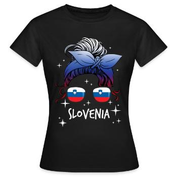 Slovenia - Women's T-Shirt - black - Front - AI Model Female 172 dark (172cm)