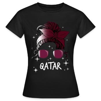 Katar - Frauen T-Shirt - Schwarz - Vorne - AI Model Female 172 dark (172cm)