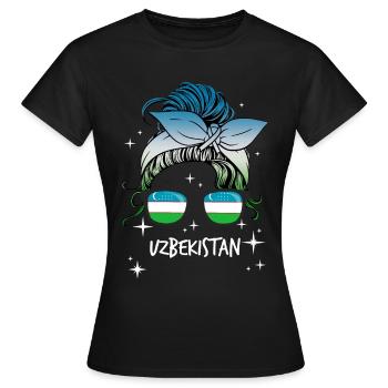 Ouzbékistan - T-shirt Femme - noir - Devant - AI Model Female 172 dark (172cm)