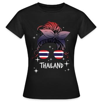 Thailand - Frauen T-Shirt - Schwarz - Vorne - AI Model Female 172 dark (172cm)
