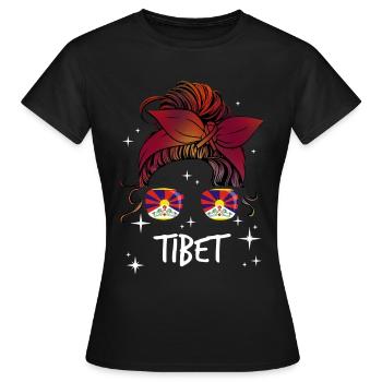 Tibet - T-shirt Femme - noir - Devant - AI Model Female 172 dark (172cm)