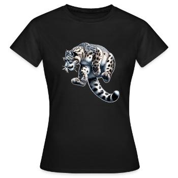 Snow Leopard Leopard White Leopard - Women's T-Shirt - black - Front - AI Model Female 172 dark (172cm)