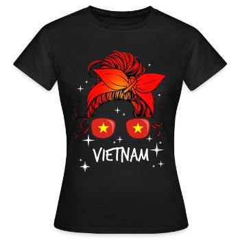 Vietnam - T-shirt Femme - noir - Devant - AI Model Female 172 dark (172cm)