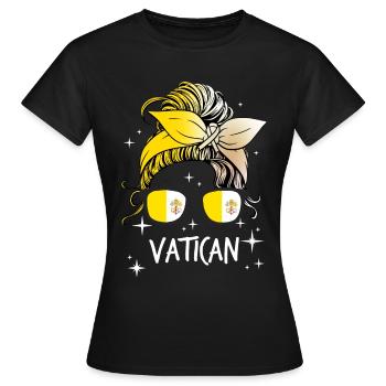Vatican - T-shirt Femme - noir - Devant - AI Model Female 172 dark (172cm)