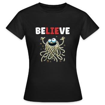 Drôle d’athée agnostique anti-religion Noël - T-shirt Femme - noir - Devant - AI Model Female 172 dark (172cm)