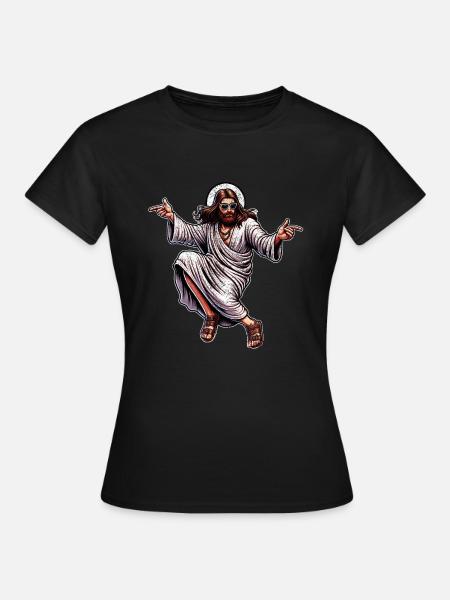 Dancing Jesus Break Dancing Jesus Funny Jesus t - Women's T-Shirt - black