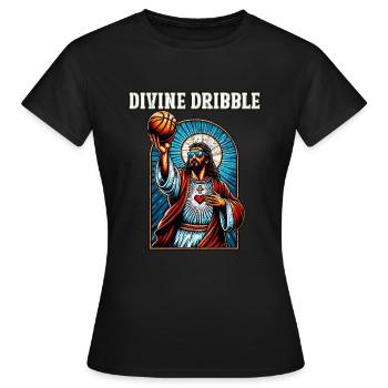 Funny Jump Shot Jesus Christian Basketball Gift - Women's T-Shirt - black - Front - AI Model Female 172 dark (172cm)