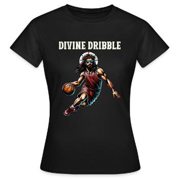 Funny Jump Shot Jesus Christian Basketball Gift - Women's T-Shirt - black - Front - AI Model Female 172 dark (172cm)