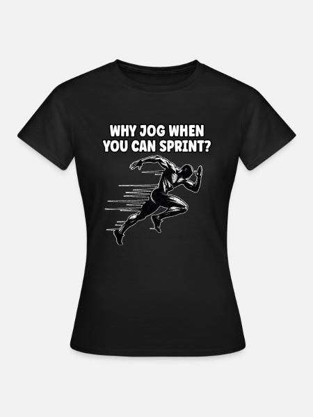Bahnläufer Sprinter Sprint 100m Sprinter - Frauen T-Shirt - Schwarz
