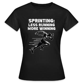 Bahnläufer Sprinter Sprint 100m Sprinter - Frauen T-Shirt - Schwarz - Vorne - AI Model Female 172 dark (172cm)