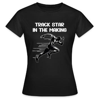 Bahnläufer Sprinter Sprint 100m Sprinter - Frauen T-Shirt - Schwarz - Vorne - AI Model Female 172 dark (172cm)