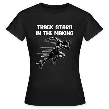 Bahnläufer Sprinter Sprinten 100m Sprinter - Frauen T-Shirt - Schwarz - Vorne - AI Model Female 172 dark (172cm)