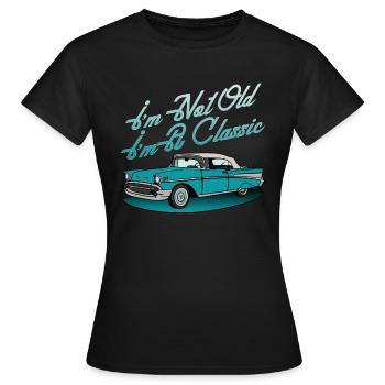 Oldtimer-Grafik - Frauen T-Shirt - Schwarz - Vorne - AI Model Female 172 dark (172cm)