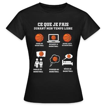 Basketball Cadeau Drôle Pour Un Basketteur Basket - T-shirt Femme - noir - Devant - AI Model Female 172 dark (172cm)
