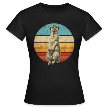 Meerkat retro vintage - Women's T-Shirt - black - Front - AI Model Female 172 dark (172cm)