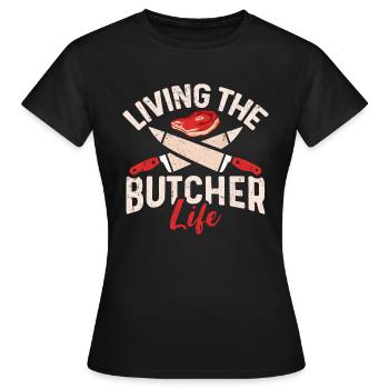 Butcher Butcher Butcher Butcher’s Gift - T-shirt Femme - noir - Devant - AI Model Female 172 dark (172cm)