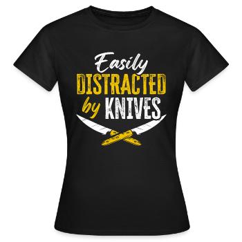 Butcher Knife Knife Knife Collector - Women's T-Shirt - black - Front - AI Model Female 172 dark (172cm)
