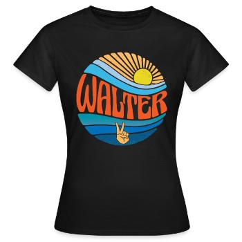 Walter Chemise Vintage Coucher de soleil Walter Groovy Tie Dye - T-shirt Femme - noir - Devant - AI Model Female 172 dark (172cm)