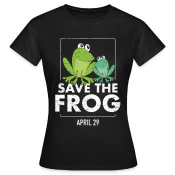 Sauve le monde de grenouilles jour - T-shirt Femme - noir - Devant - AI Model Female 172 dark (172cm)