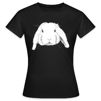 Widder Kaninchen Zeichnung - Frauen T-Shirt - Schwarz - Vorne - AI Model Female 172 dark (172cm)