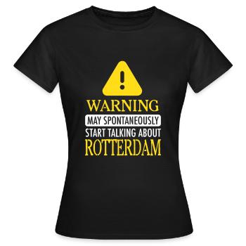 WARNING!: Rotterdam - Women's T-Shirt - black - Front - AI Model Female 172 dark (172cm)