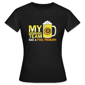 POOL / BILLIARDS: Pool Problem - Frauen T-Shirt - Schwarz - Vorne - AI Model Female 172 dark (172cm)