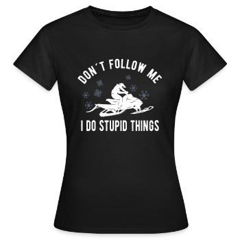 SNOWMOBILING:/ SNOWMOBILE don’t follow me - T-shirt Femme - noir - Devant - AI Model Female 172 dark (172cm)