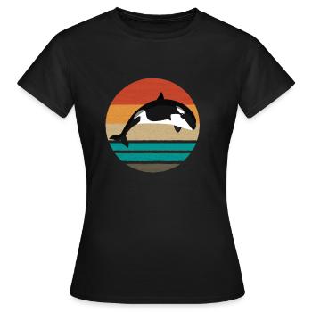 Orca Killer Whale Ocean - T-shirt Femme - noir - Devant - AI Model Female 172 dark (172cm)