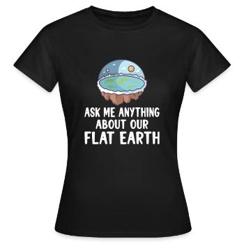 Flat Earth Theory Flat Earth Army Earth flat Gift - Women's T-Shirt - black - Front - AI Model Female 172 dark (172cm)